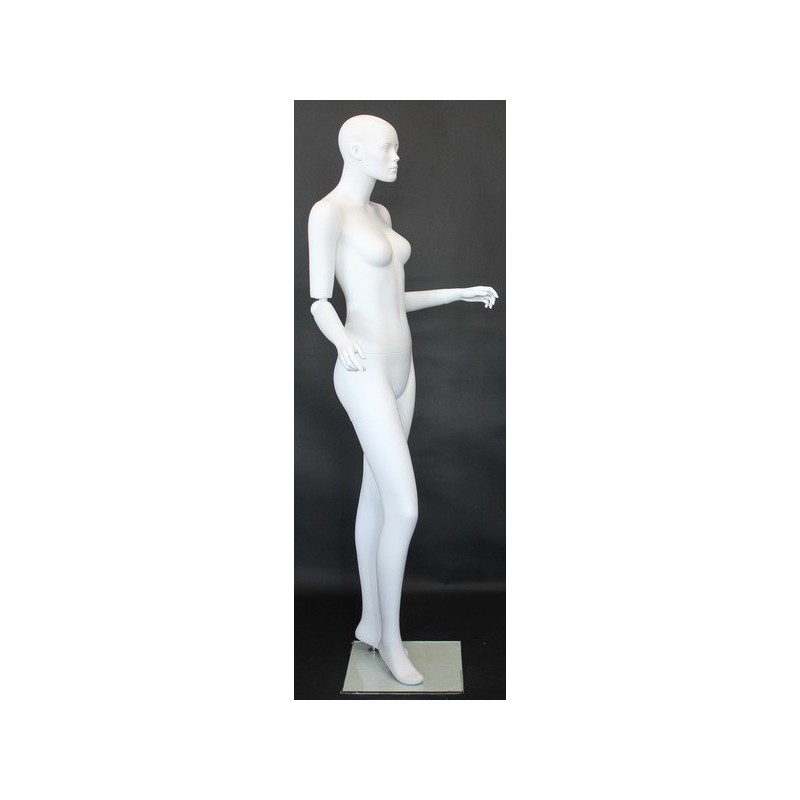 Athletic Headless Full Body Female Mannequin Matte White STW101-WT