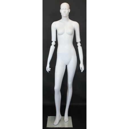 Fashionable Headless Full Body Female Mannequin Matte White- STW103-WT
