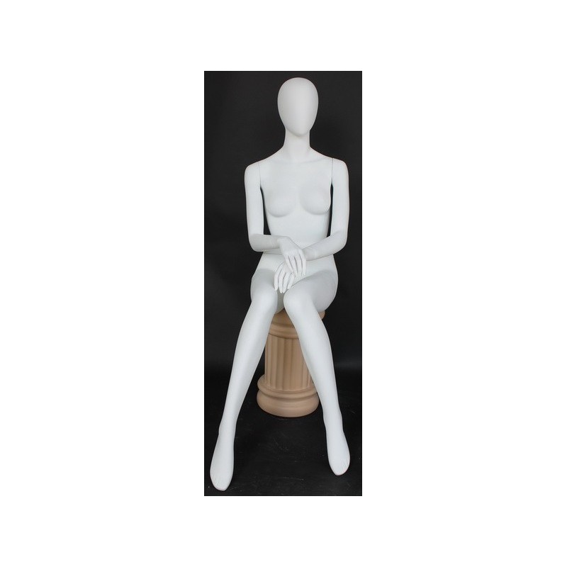 Headless Crosse Leg Sitting Female Mannequin Matte White STW049-WT