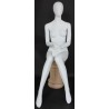 Headless Crosse Leg Sitting Female Mannequin Matte White STW049-WT