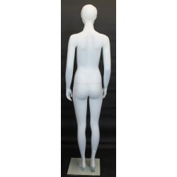 Matte Silver Egg Head Athletic Female Mannequin -SFW51E-ST