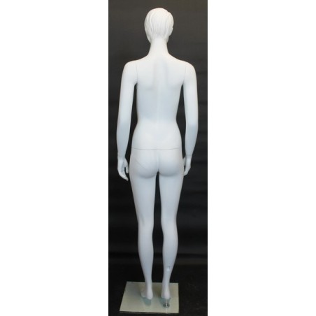 Matte Silver Egg Head Athletic Female Mannequin -SFW51E-ST