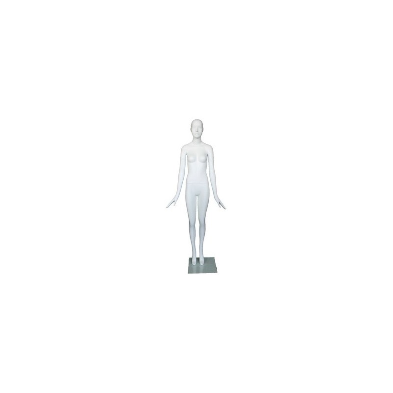Matte Silver Egg Head Standing Female Mannequin -SFW43E-ST