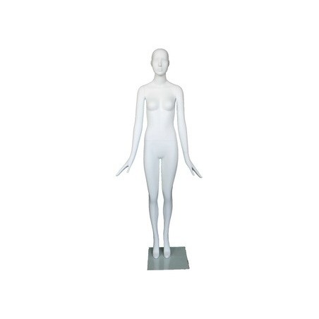 Matte Silver Egg Head Standing Female Mannequin -SFW43E-ST