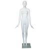 Matte Silver Egg Head Standing Female Mannequin -SFW43E-ST