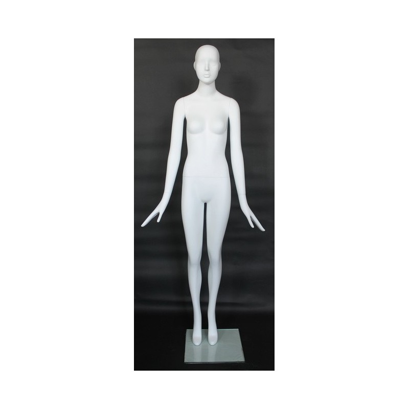 Matte Silver  Egg Head Female Mannequin -SFW46E-ST
