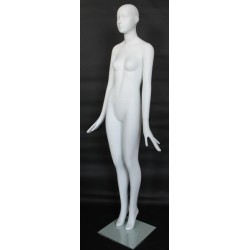 Matte Silver Egg Head Female Mannequin -SFW45E-ST