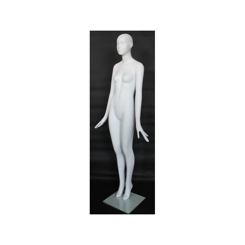 Matte Silver Egg Head Female Mannequin -SFW45E-ST