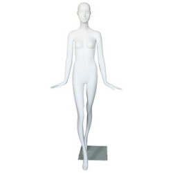 13 in H Glossy White Abstract Face Female Head Mannequin MH53-WT