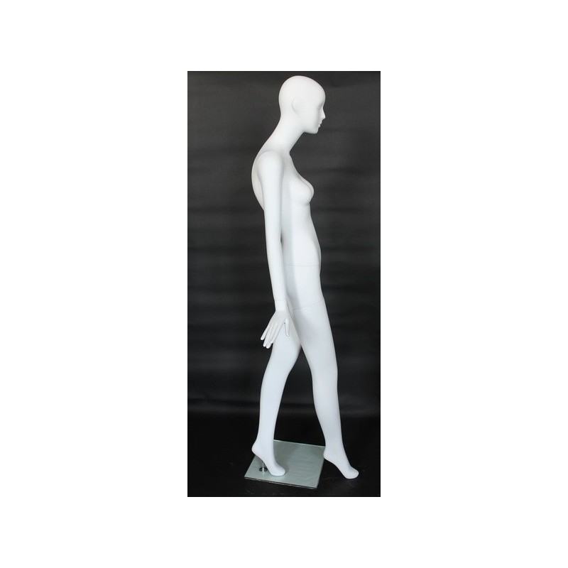 15 in H Matte White Featured Face Female Head Mannequin MH27-WT