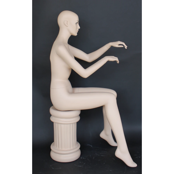 Female Sitting Mannequin with face make up front look -SFW42-FT