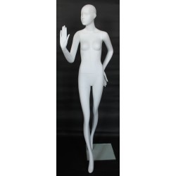 Size 4 White Female 3Q Dress form mannequin Metal Base BF4-WM