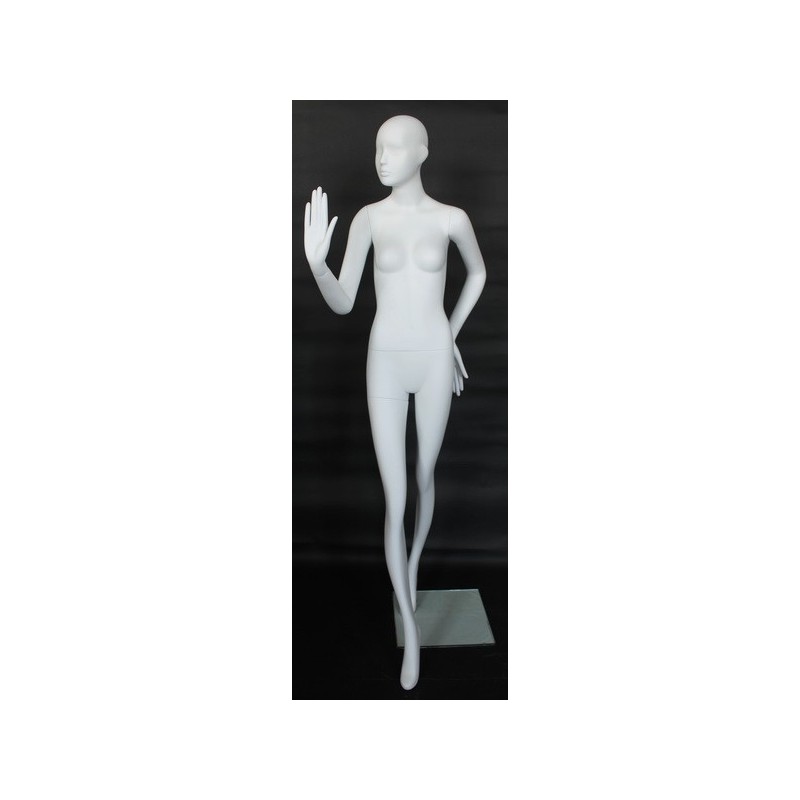 Size 4 White Female 3Q Dress form mannequin Metal Base BF4-WM