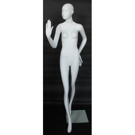 Size 4 White Female 3Q Dress form mannequin Metal Base BF4-WM