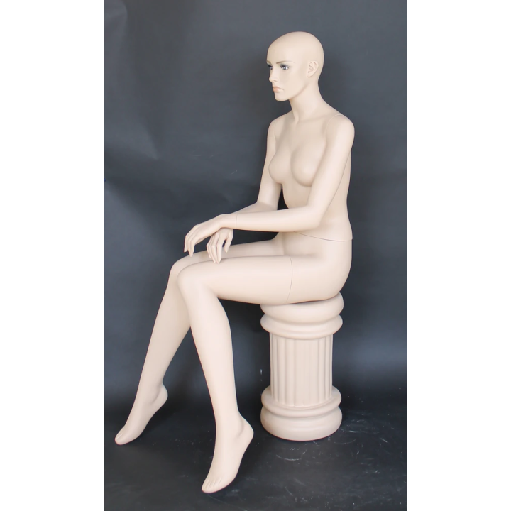 Female Sitting Mannequin with face make up front look -SFW42-FT