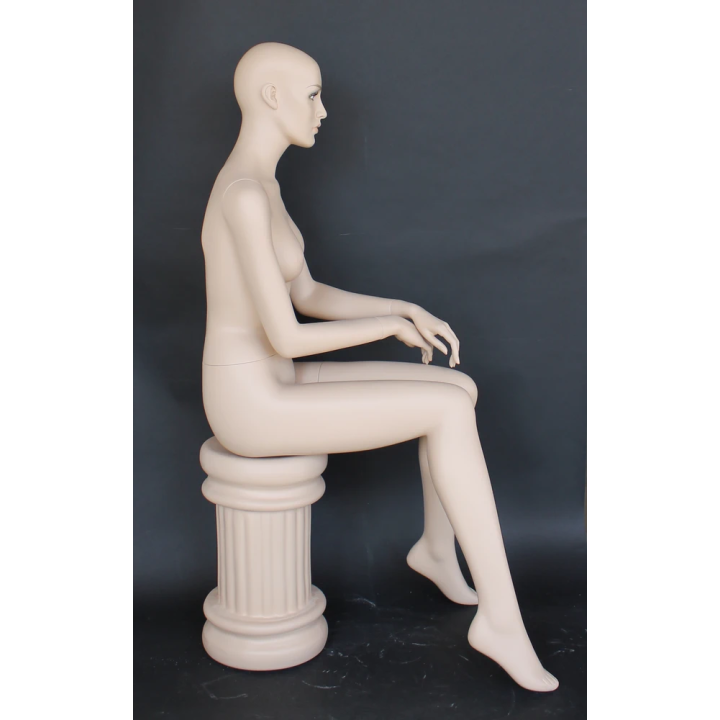 Female Sitting Mannequin with face make up front look -SFW42-FT