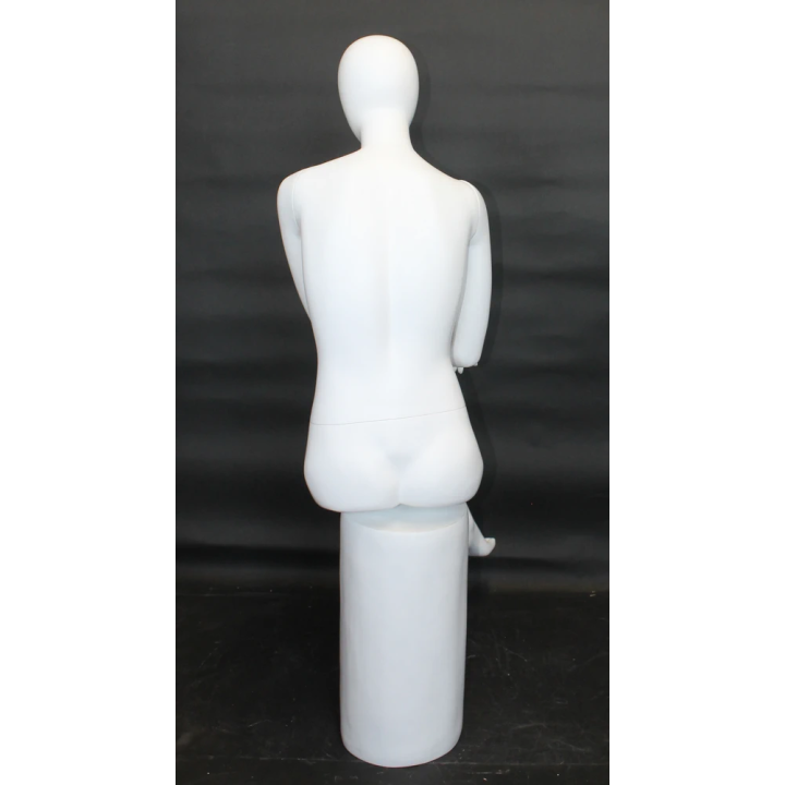 Refined Grace Sitting Female Mannequin Egg head Cross legs Matte White -SFW79E-WT