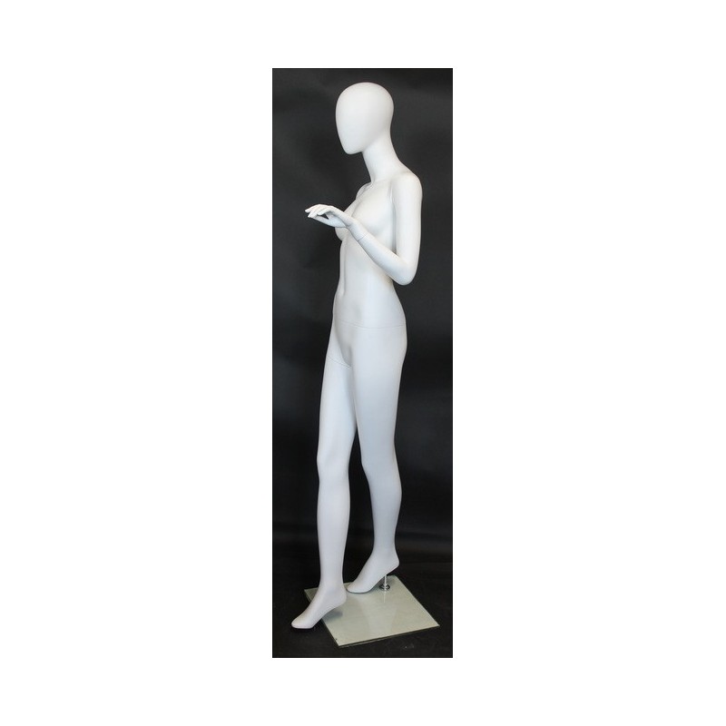 used 6 ft 2 in Male Mannequin Egg head Matte white -SFM64E-WT