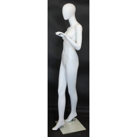 used 6 ft 2 in Male Mannequin Egg head Matte white -SFM64E-WT