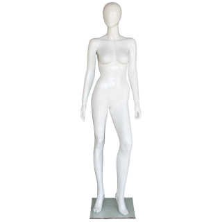 Glossy White Female Mannequin in Dynamic Strut pose -SFW81E-GW