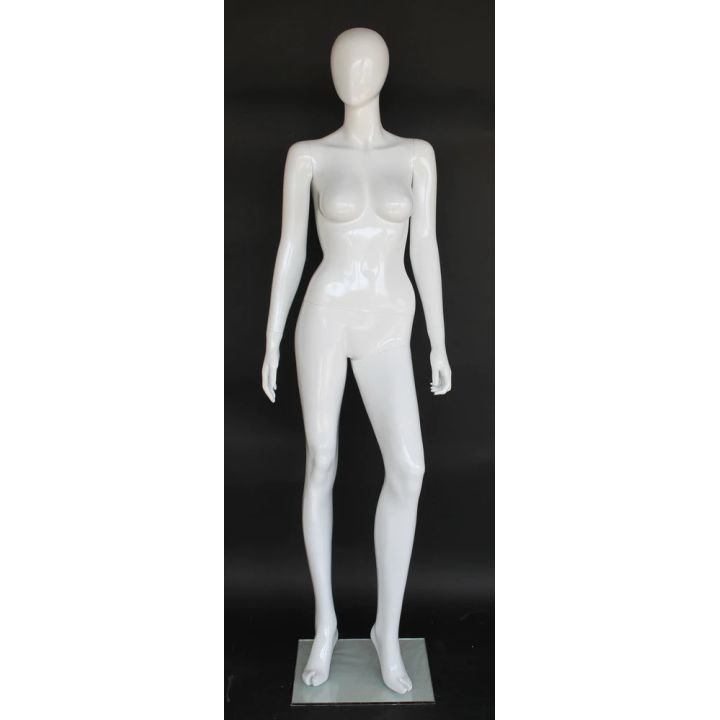 Glossy White Female Mannequin in Dynamic Strut pose -SFW81E-GW