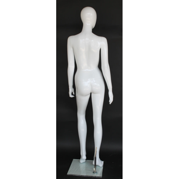 Glossy White Female Mannequin in Dynamic Strut pose -SFW81E-GW