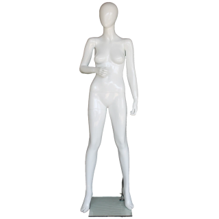 Glossy White Female Mannequin Forward Facing with Bent Right Arm-SFW84E-GW