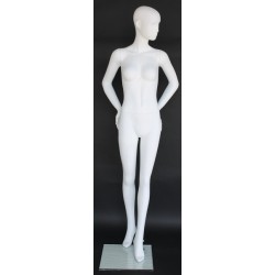 Size 8/10 White Jersey Female Dress form mannequin Metal Base B68-WM