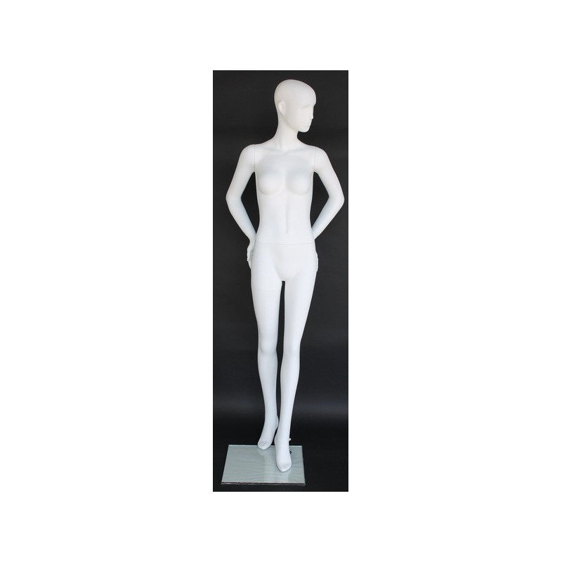 Size 8/10 White Jersey Female Dress form mannequin Metal Base B68-WM