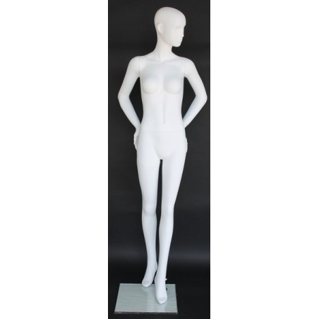 Size 8/10 White Jersey Female Dress form mannequin Metal Base B68-WM