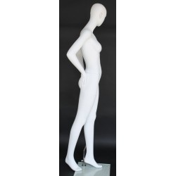 Size 4/6 White Jersey Female Dress form mannequin Metal Base B68-WM