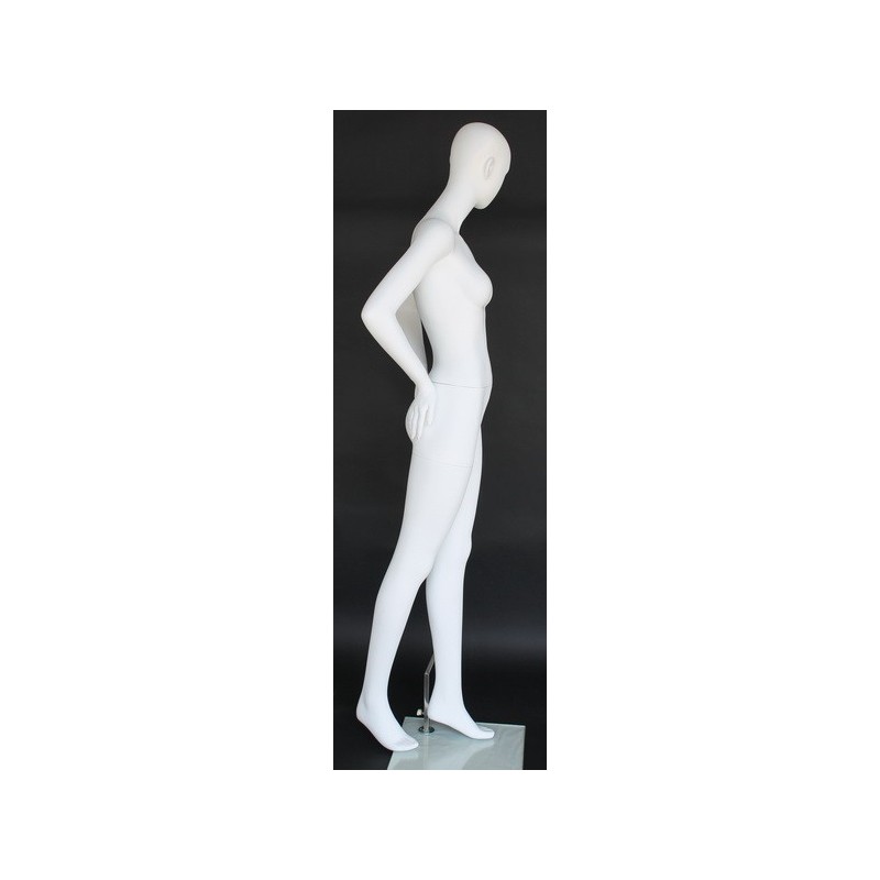 Size 4/6 White Jersey Female Dress form mannequin Metal Base B68-WM