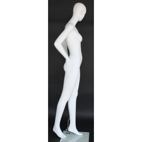 Size 4/6 White Jersey Female Dress form mannequin Metal Base B68-WM
