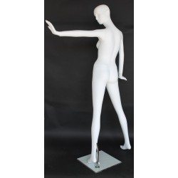 USED Headless Full Body Female Mannequin Matte White Glass Base STW121-WT