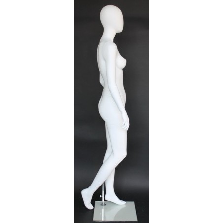 USED 13 in H Glossy Black Abstract Face Female Head Mannequin MH53-HB