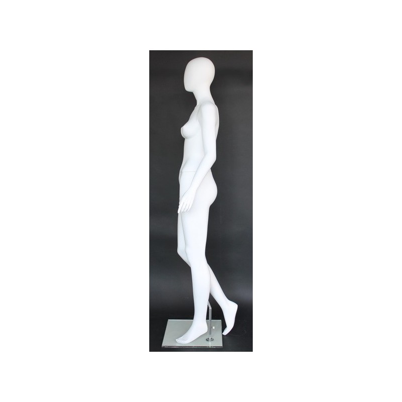 USED 13 in H Glossy White Abstract Face Female Head Mannequin MH53-WT