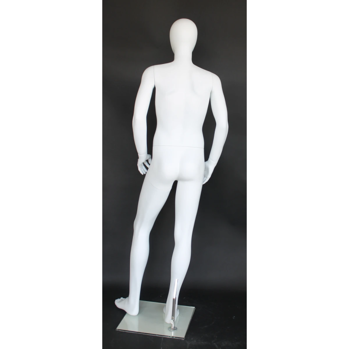 5 ft 7 in Tall Male Mannequin Egg head Matte white -CB19E-WT