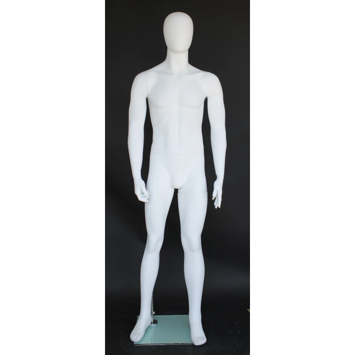 SFM25E-WT 6'2" Matte White Male Mannequin - Tall Standard Adult