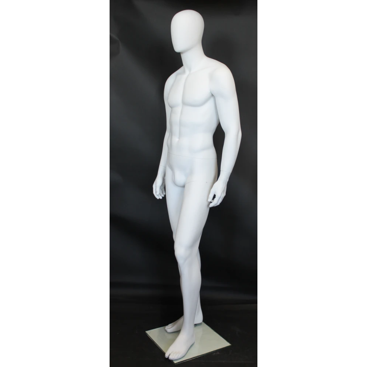 SFM21E-WT - 6'3" Matte White Male Mannequin - Athletic Walking Pose