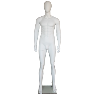 SFM29E-WT 6'1" Muscular Abstract Head Male Mannequin - Matte White
