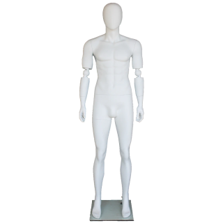 SFM38E-WT - 6 ft 1 in Male Mannequin with bendable arms white