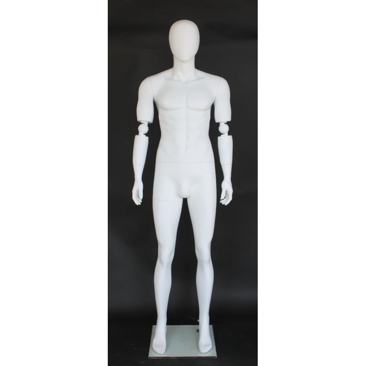 SFM38E-WT - 6 ft 1 in Male Mannequin with bendable arms white