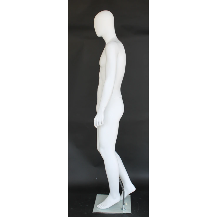 6 ft 3 in Male Mannequin Egg head Matte white -SFM42E-WT