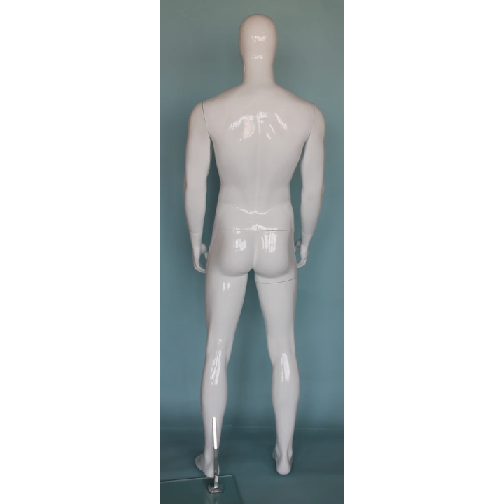 SFM51E-GW -  Glossy white 6 ft 3 in Male Mannequin Egg head Muscular Body