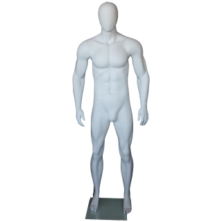 SFM53E-WT - 6 ft 2 in Athletic Male Mannequin Egg head Matte white