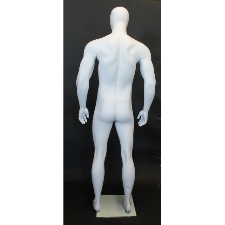 SFM53E-WT - 6 ft 2 in Athletic Male Mannequin Egg head Matte white