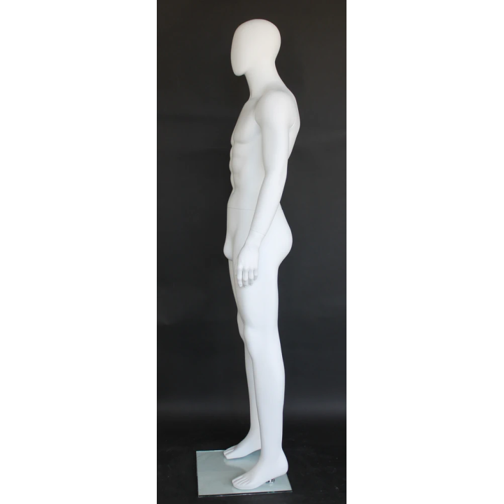 SFM63E-WT-6 ft 2 in Male Mannequin Size 38 Egg head Matte white - Small Size