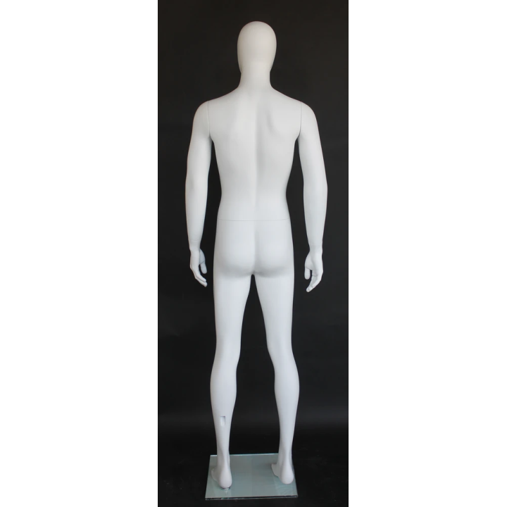 SFM63E-WT-6 ft 2 in Male Mannequin Size 38 Egg head Matte white - Small Size