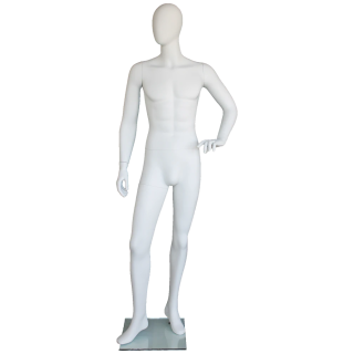 SFM64E-WT - 6 ft 2 in Relaxed Male Mannequin Egg head Matte white