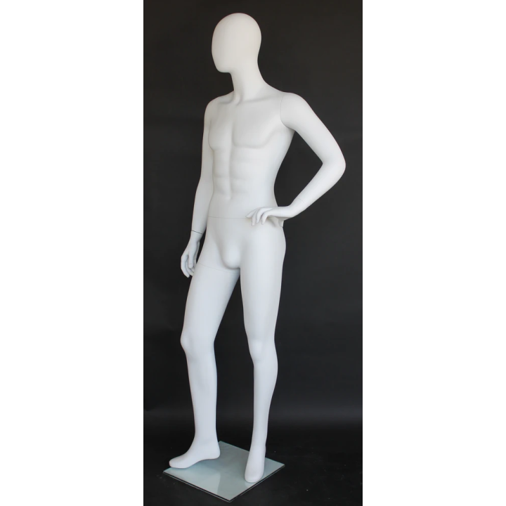 SFM64E-WT - 6 ft 2 in Relaxed Male Mannequin Egg head Matte white
